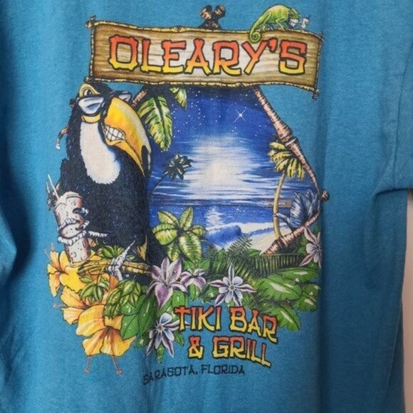 Gildan Oleary's Tiki Bar Sarasota Florida T-Shirt - Picture 9 of 11